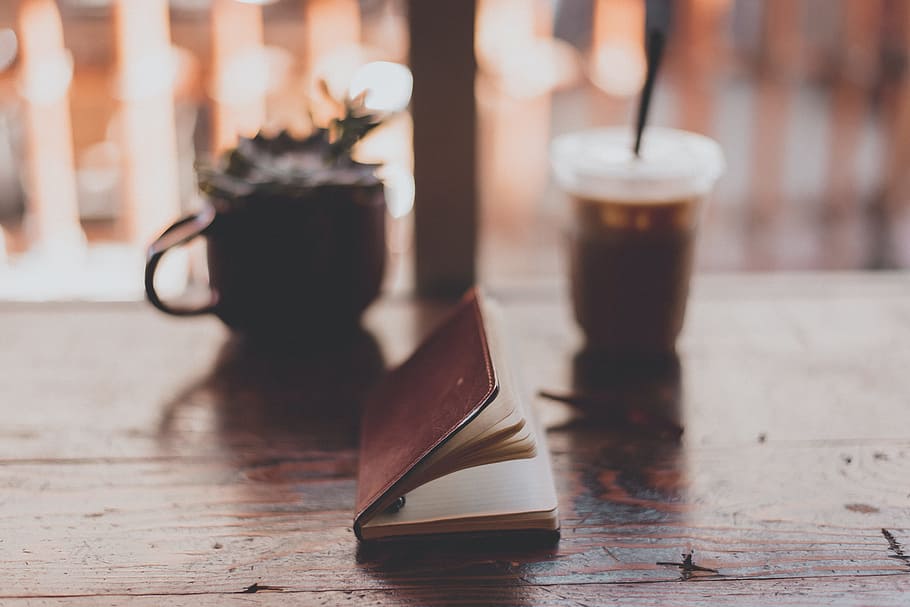 caffeine, coffee, cup, notebook, beverage, drink, table, writing HD wallpaper