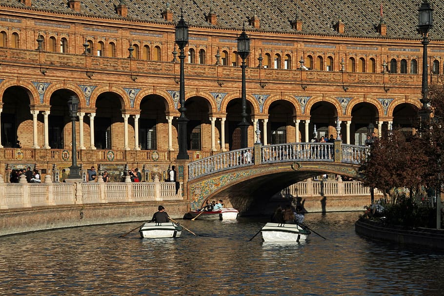 bridge, boats, boat ride, water, arch, architecture, built structure HD wallpaper