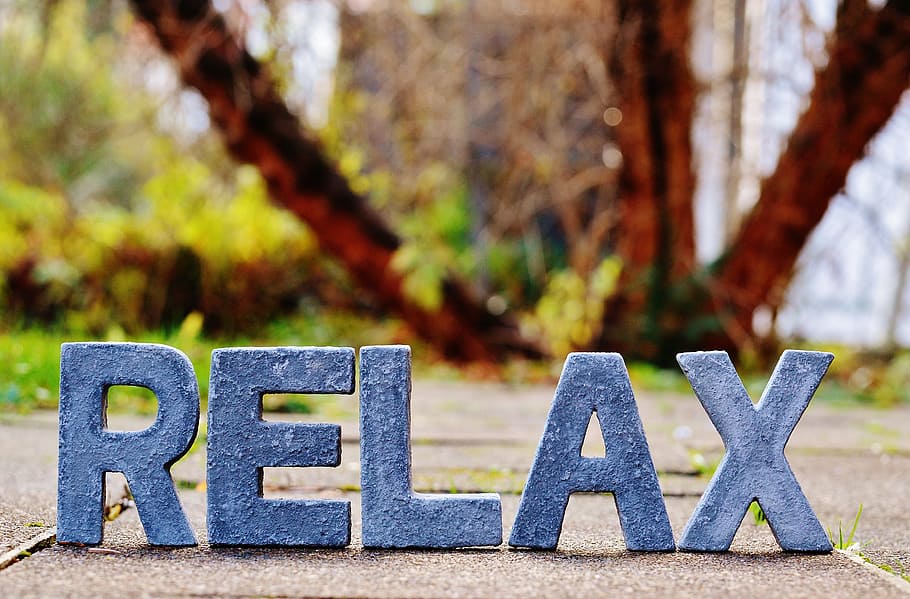 Relax cut-out letters, rest, concerns, recovery, favorite place HD wallpaper