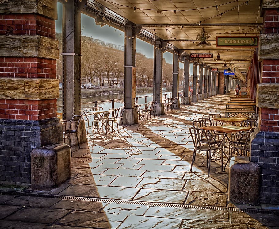Bristol, Watershed, Walkway, Passage, bristol watershed, low light HD wallpaper