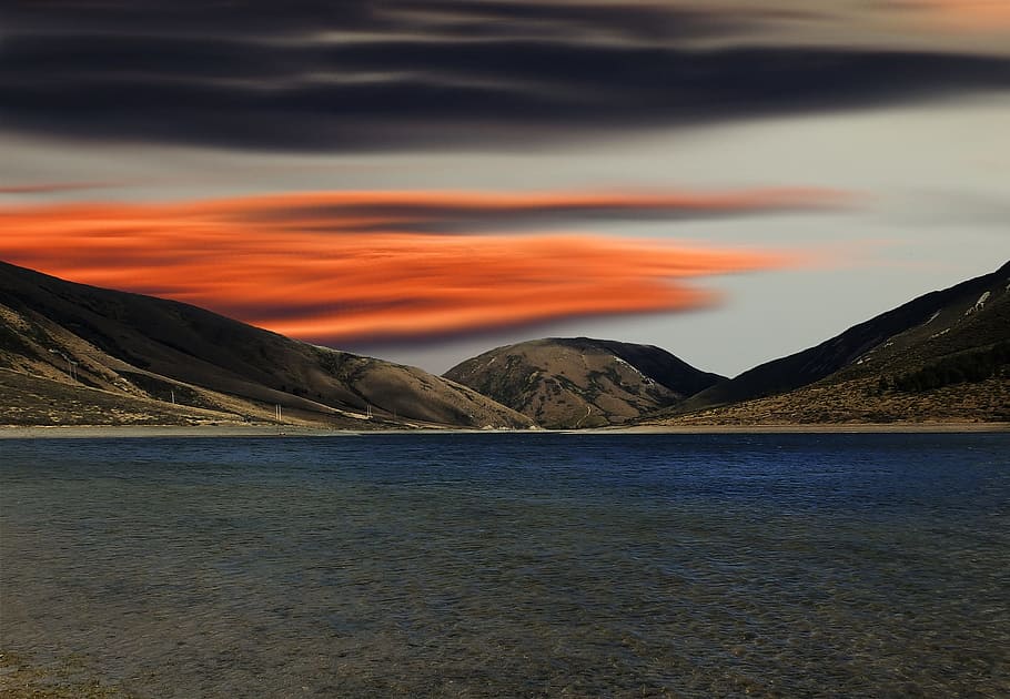 Lake, Sunset, Evening, Water, Nature, view, sky, holiday, recreation HD wallpaper