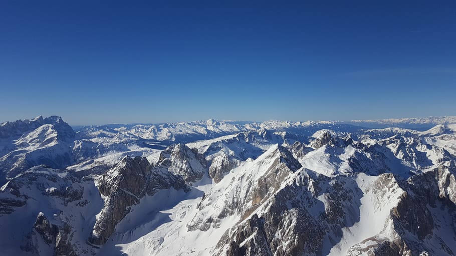 Alps, Mountains, Winter, Landscape, italy, sky, frost, snow HD wallpaper
