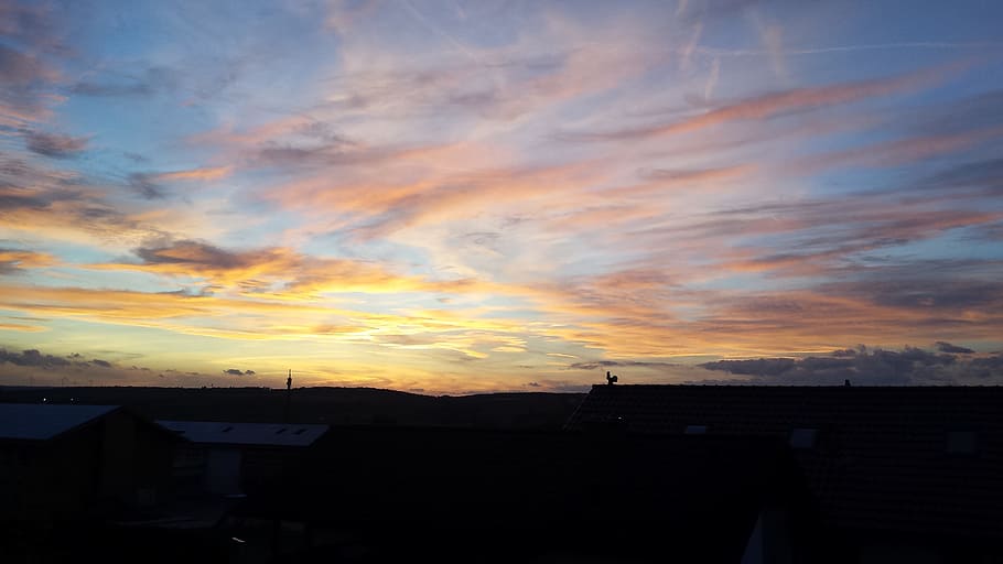 sunset, evening, abendstimmung, evening sun, mood, evening sky HD wallpaper