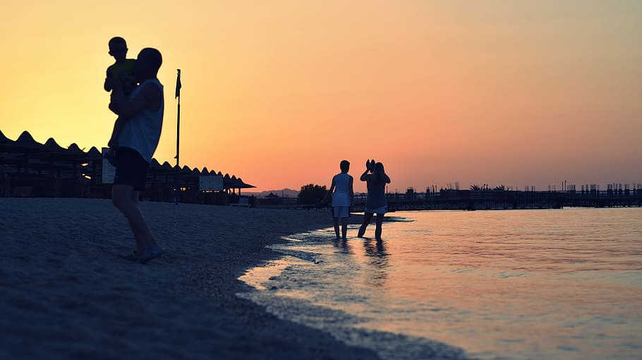 Sunset Beach, Ocean, Sea, water, nature, sand, travel, vacation HD wallpaper