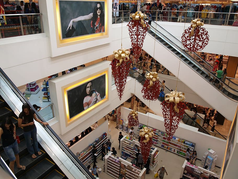 mall, store, elevator, retail, shop, sale, shopping, consumerism HD wallpaper