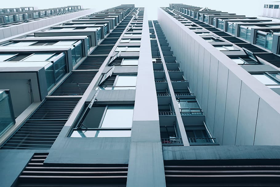 sky, building, architecture, windows, architectural design, exterior HD wallpaper