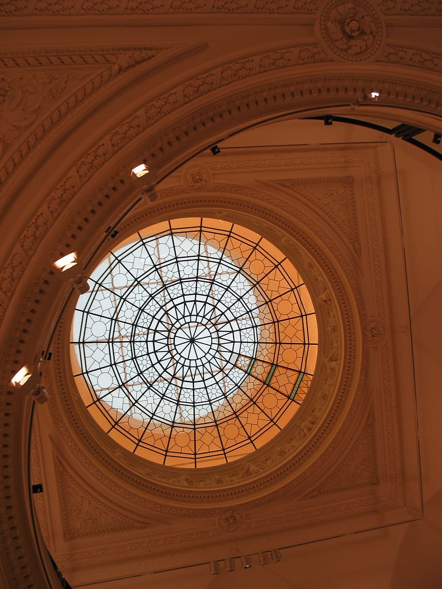 department store, ceiling, berlin, built structure, low angle view HD wallpaper