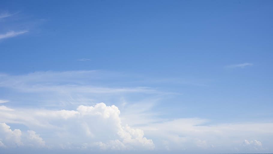 cloud formation, close, photo, blue, white, sky, clouds, nature HD wallpaper