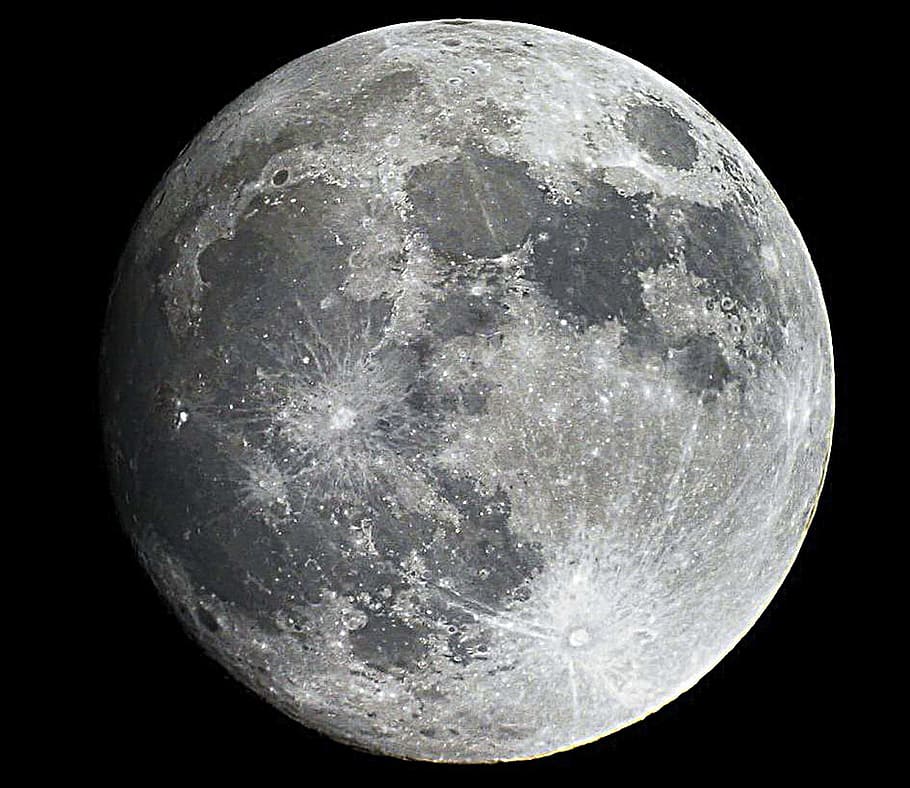 aerial photography of moon, full, sky, full moon, moonlight HD wallpaper