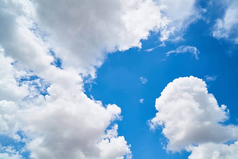 cloud, blue, composition, sky, clouds, white, white clouds HD wallpaper