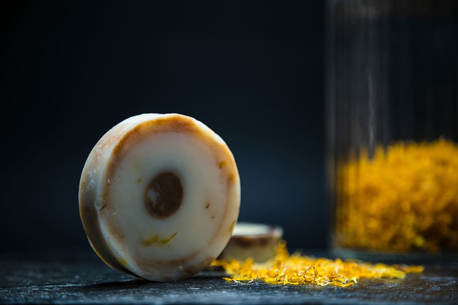 round white decor beside gold closeup photography, soap, craft HD wallpaper