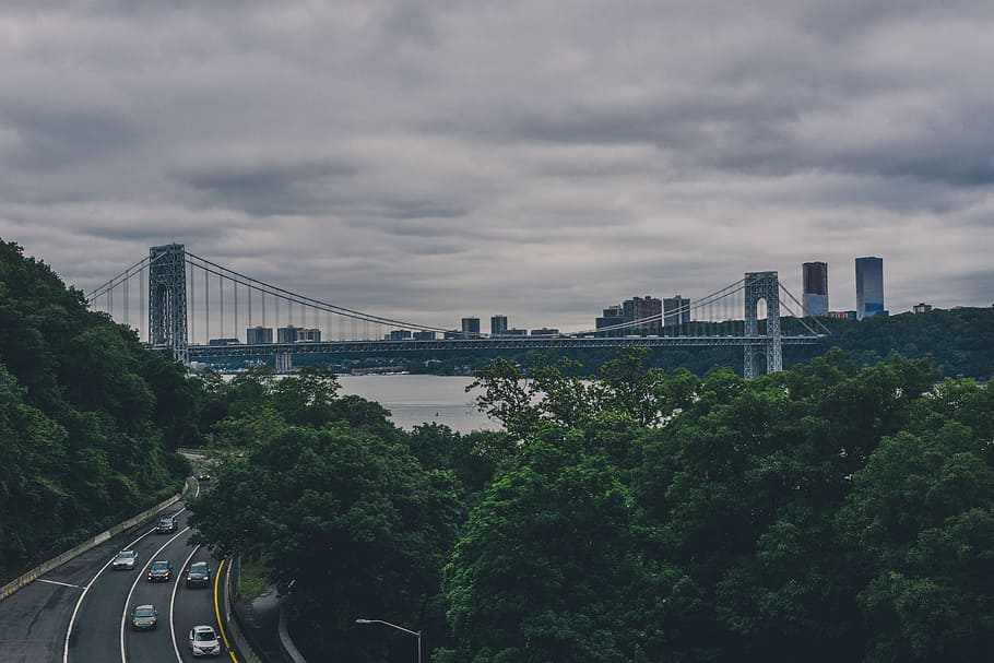 architecture, building, infrastructure, bridge, city, river HD wallpaper