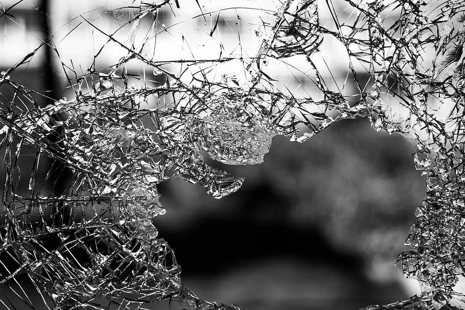 macrophotography of cracked glass screen, cracked glass photo, HD wallpaper