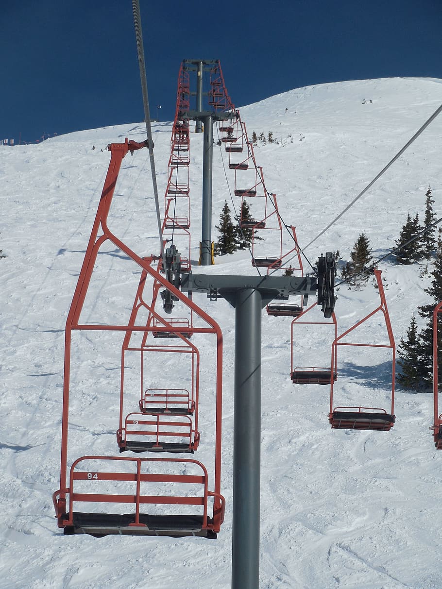 snow, winter, outdoors, cold, chairlift, copper mountain, colorado HD wallpaper