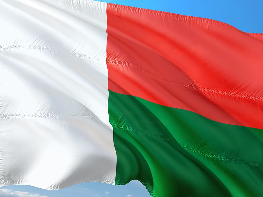 international, flag, madagascar, green color, red, patriotism HD wallpaper