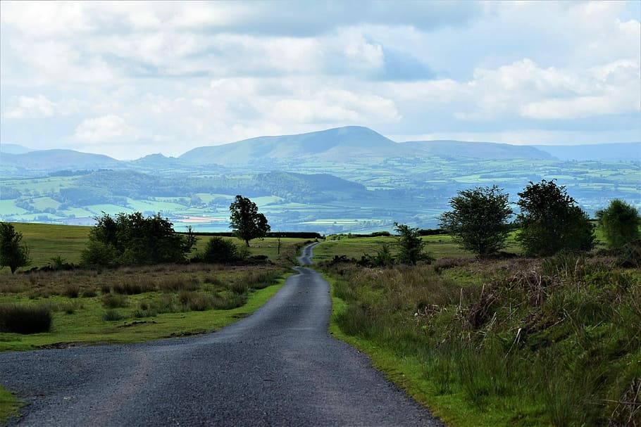 black asphalt road during daytime, landscape, nature, sky, grass HD wallpaper