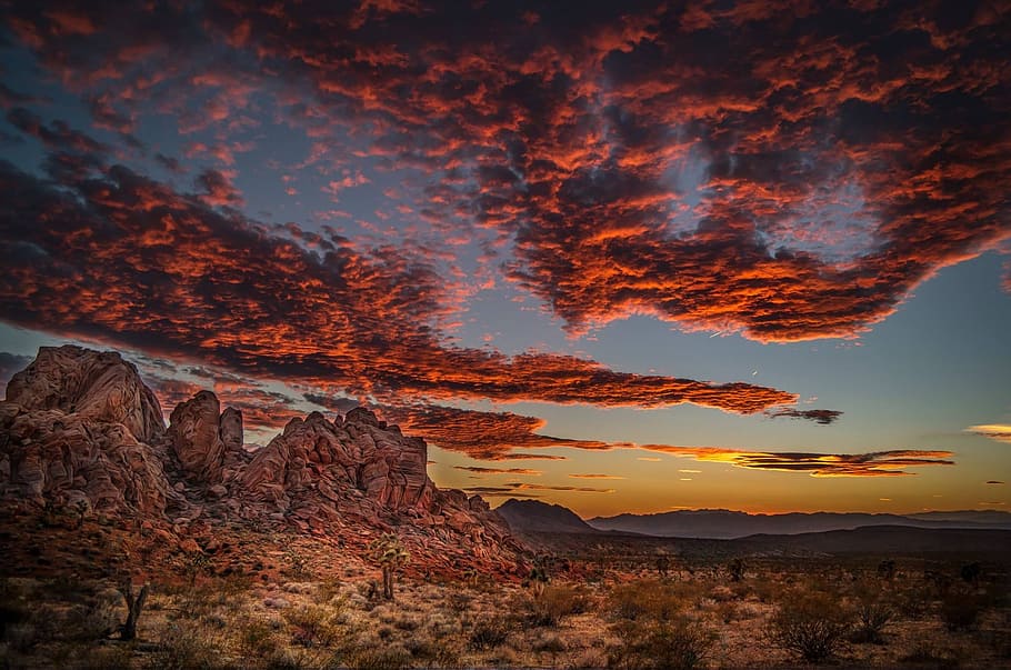 sunset, nature, landscape, dawn, sky, dusk, evening, panoramic HD wallpaper