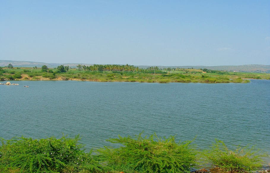 krishna river, backwaters, bagalkot, karnataka, india, tranquil scene, HD wallpaper