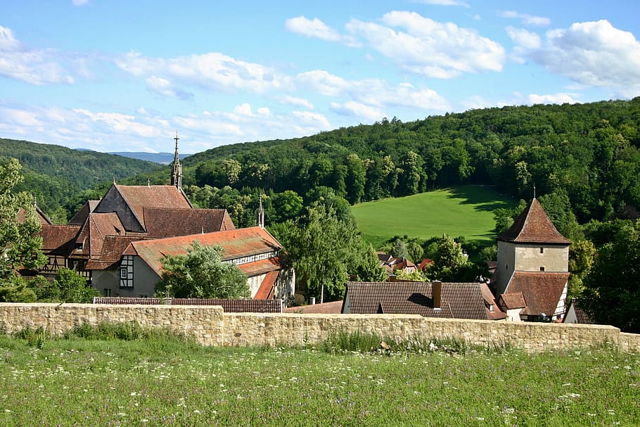 Bebenhausen, Monastery, Schönbuch, place, forest, steeple, HD wallpaper