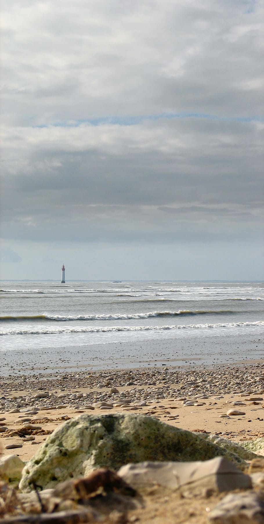 ocean, lighthouse, side, charente-maritime, beach, atlantic, HD wallpaper