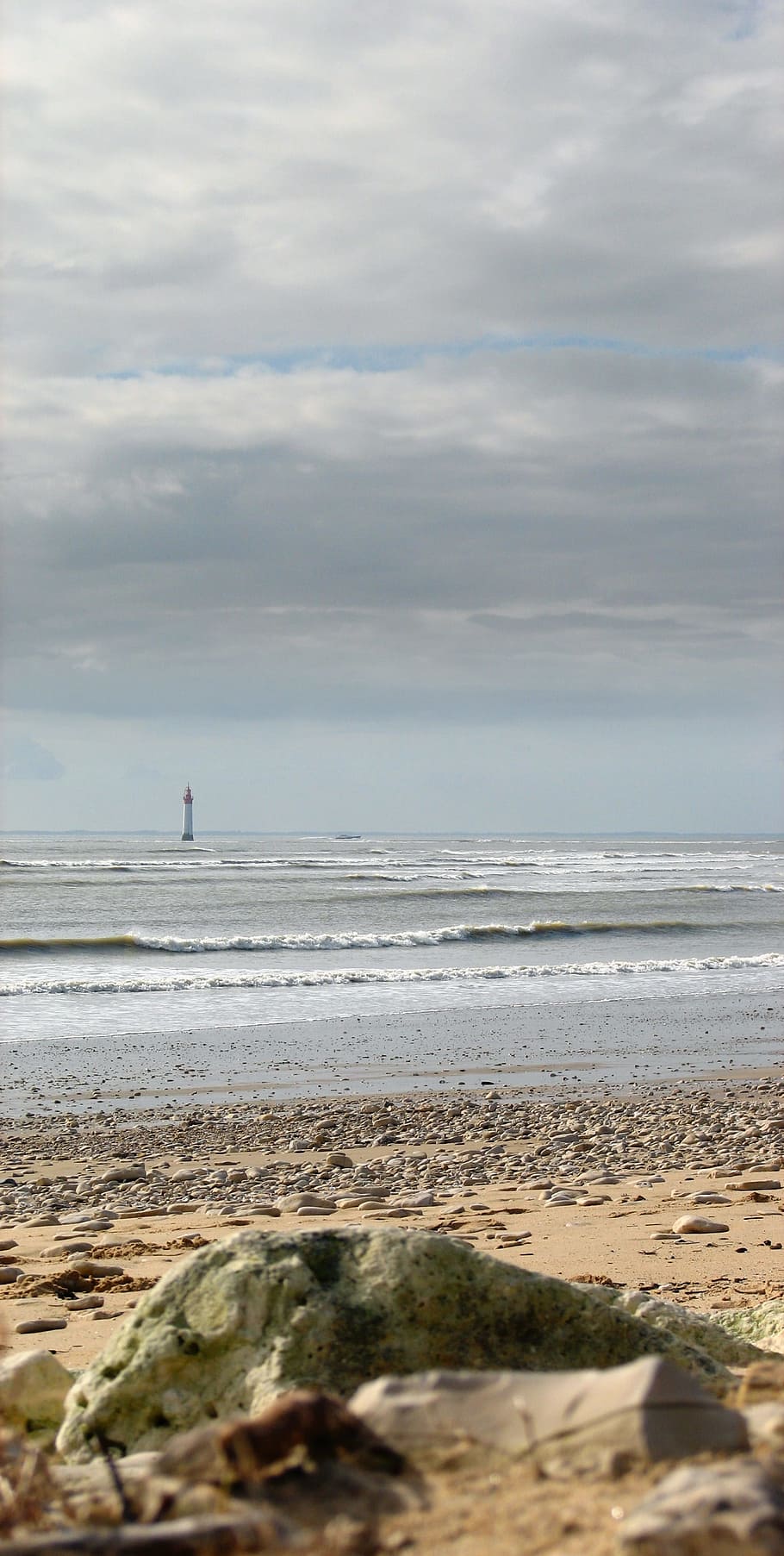 ocean, lighthouse, side, charente-maritime, beach, atlantic HD wallpaper