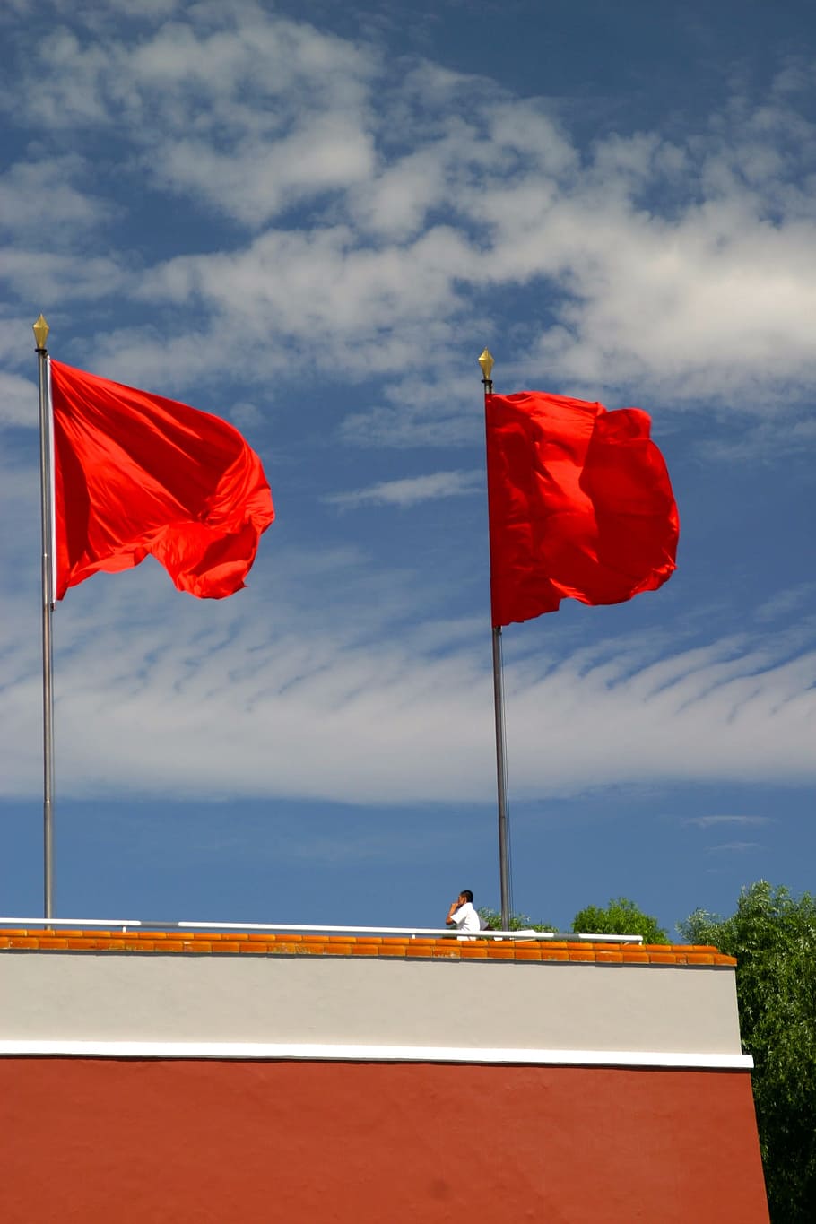 Red, Flag, Socialism, Flagpole, Flutter, blow, china, flags HD wallpaper