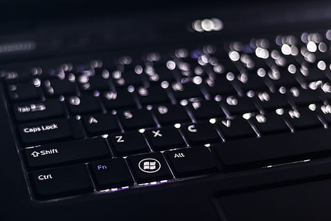 light, laptop, technology, blur, black, close-up, computer, electronics HD wallpaper
