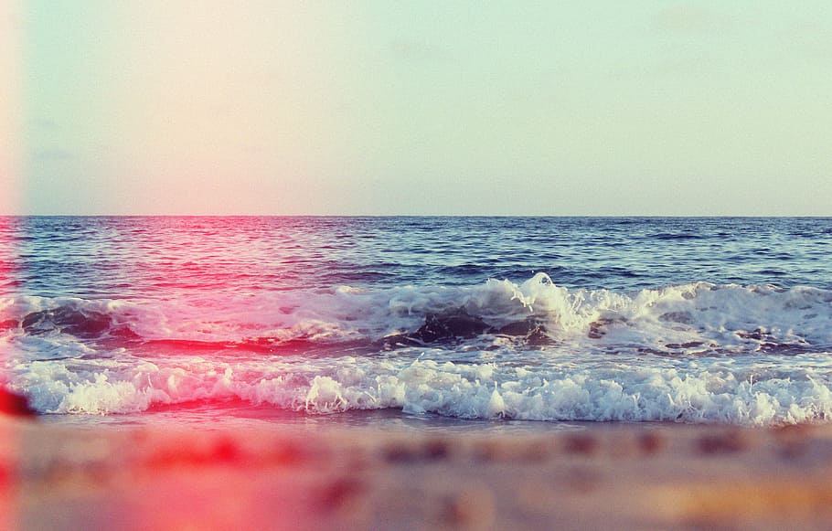 sea waves on seashore, ocean wave during daytime, horizon, water HD wallpaper