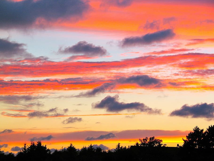 sunset, evening sky, nature, dusk, cloud - Sky, orange Color HD wallpaper