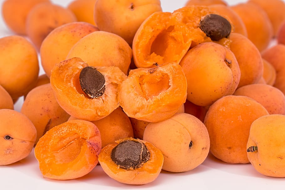 photo of round fruits, apricots, pips, ripe, juicy, fresh, healthy HD wallpaper