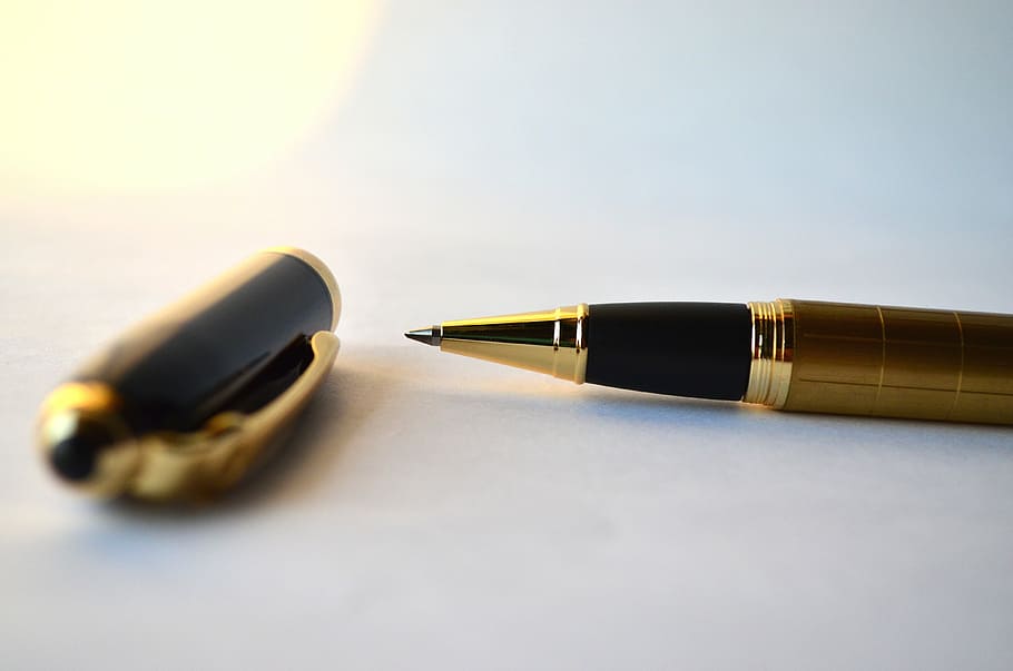 selective focus photography of a pen, signature, writing, author, HD wallpaper