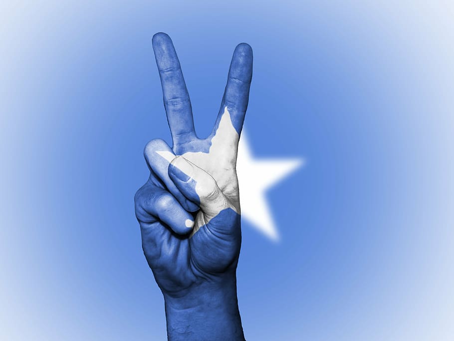 somalia, peace, hand, nation, background, banner, colors, country, HD wallpaper