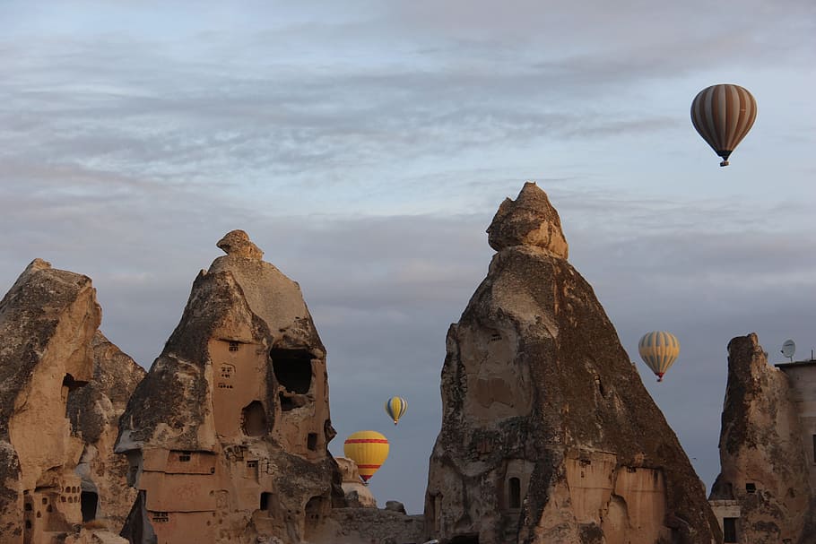 cappadocia, turkey, panoramic views, nature, landscape, ball, HD wallpaper