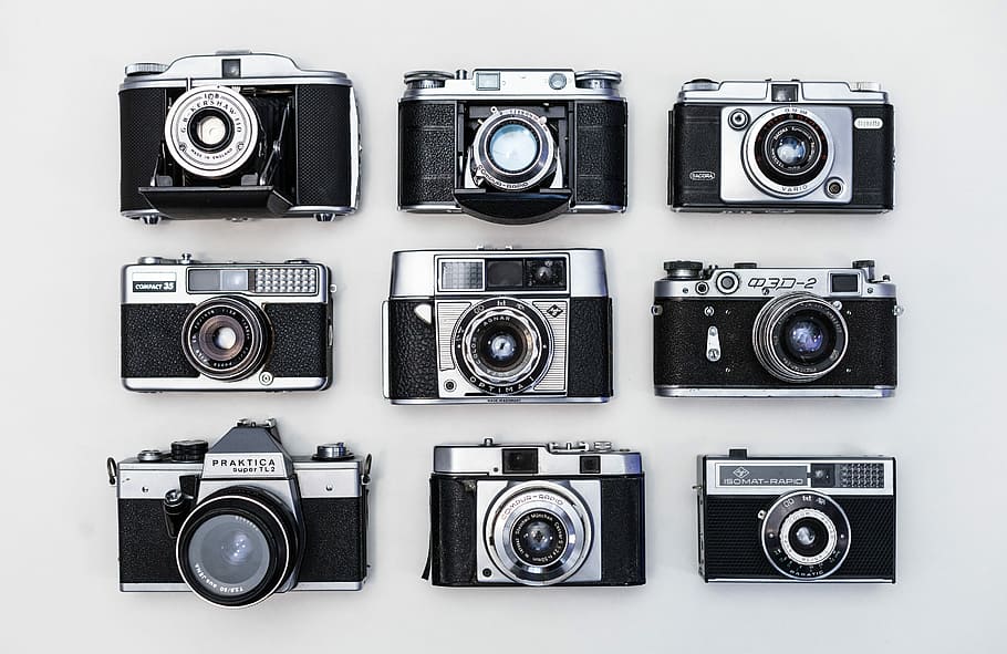old, retro, cameras, film, pelicula, vintage, classic, photography, HD wallpaper