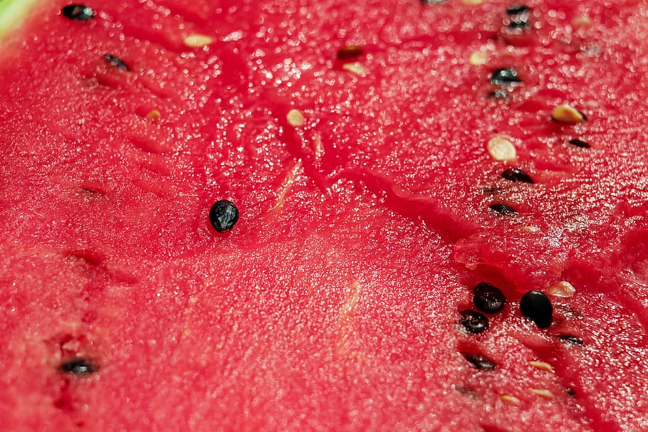sliced watermelon fruit, pulp, red, section, nuclear, close-up HD wallpaper
