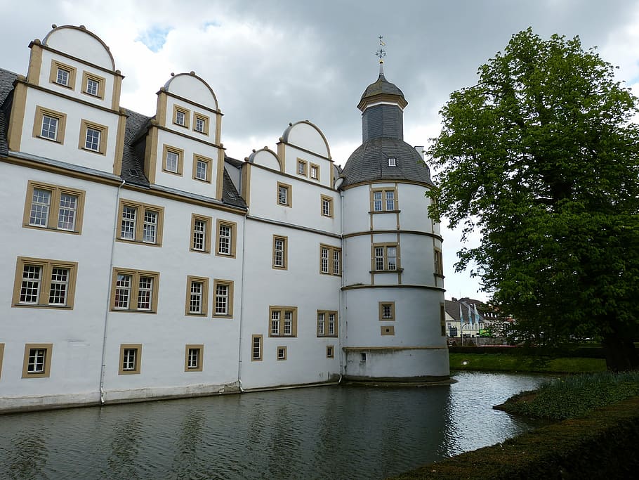 paderborn, castle, neuhaus, schloß neuhaus, places of interest, HD wallpaper