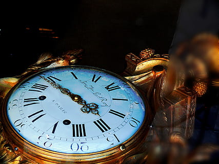 round gold-colored analog watch, Chronometer, Chain, Mechanics HD wallpaper