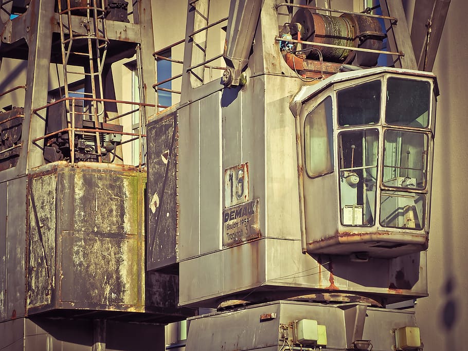loading crane, port, load crane, harbour crane, cargo, inner harbour HD wallpaper