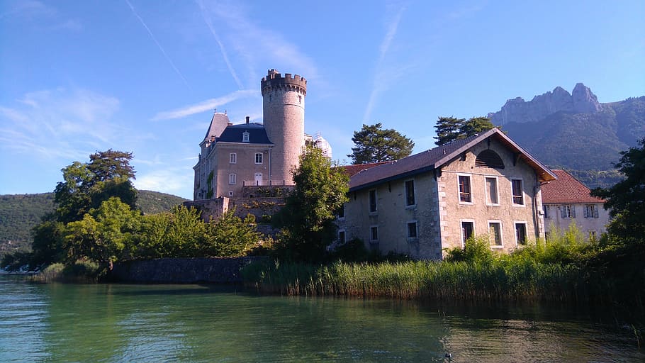 castle, duingt, annecy, architecture, built structure, building exterior HD wallpaper