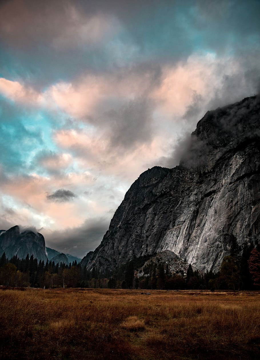 landscape photography of black mountain, landscape photography of mountain HD wallpaper