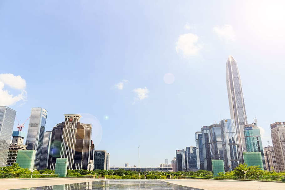 high-rise buildings during daytime, shenzhen, city, cityscape, HD wallpaper