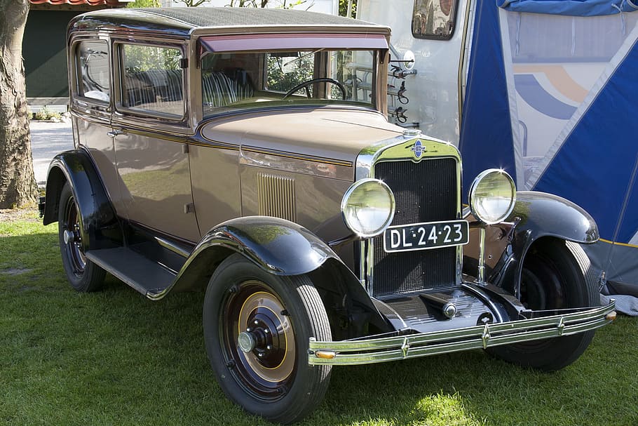 Oldtimer, Auto, Netherlands, Campsite, automotive, old car HD wallpaper