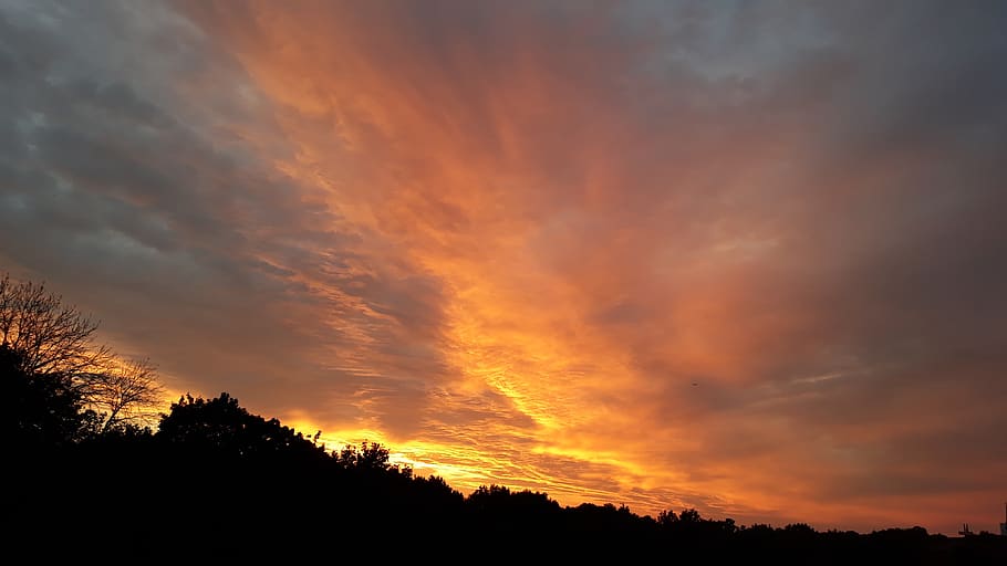 sky, sunset, abendstimmung, clouds, evening, summer, twilight HD wallpaper