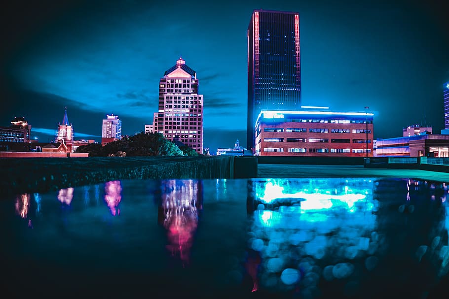 city, bridge, night, built structure, architecture, building exterior HD wallpaper
