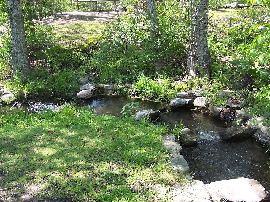 brook, stream, rocks, flowing, bubbling, cool, water, refreshing, HD wallpaper