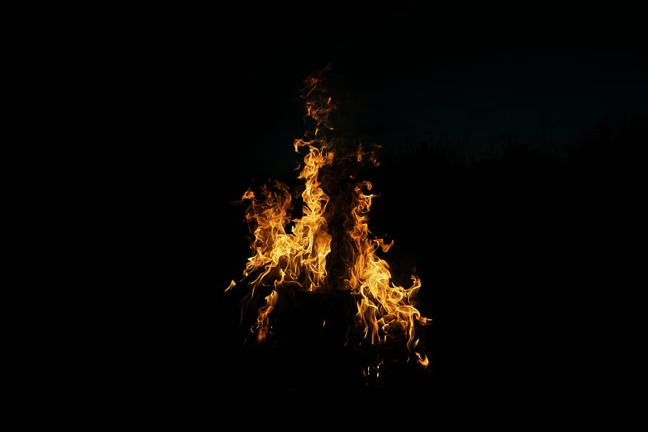 fire, flames, hot, heat, burning, orange, fire - natural phenomenon HD wallpaper