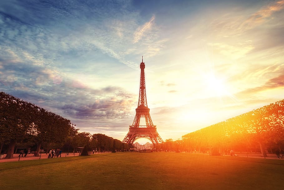 Eiffel Tower, Paris, Eiffel Tower, Paris during under blue sky and white clouds during daytime, HD wallpaper