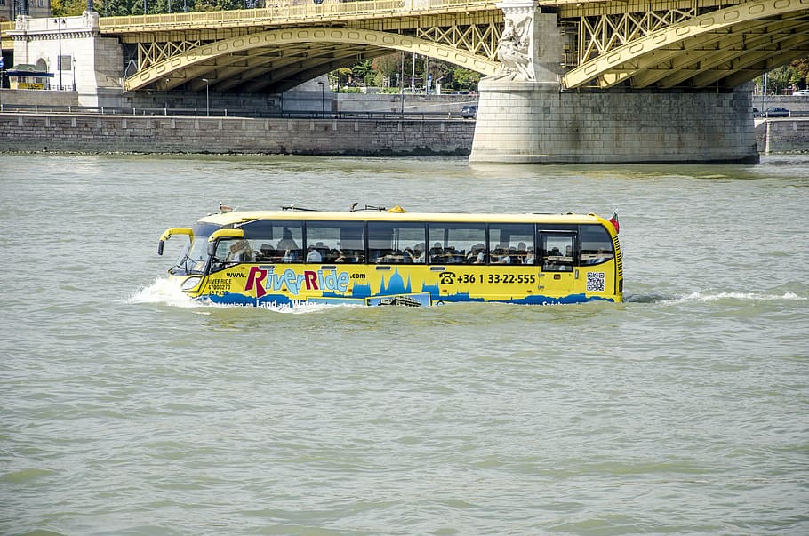 bus, water bus, transport case, budapest, transportation, connection