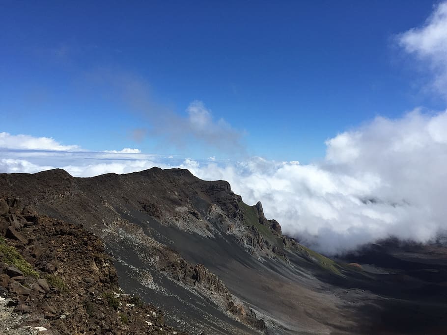 hawaii, volcano, landscape, sky, cloud - sky, nature, mountain HD wallpaper