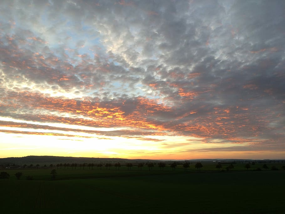 Sky, Sunset, Clouds, abendstimmung, scenics, tranquil scene HD wallpaper